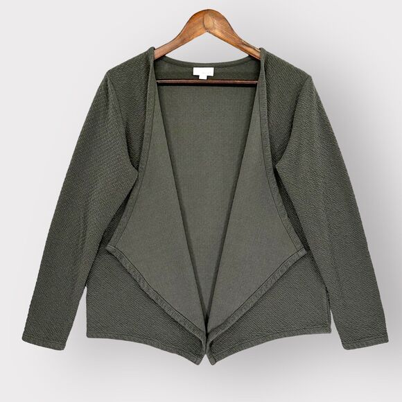 PureJill Open Cardigan Women XS Green‎ Textured Stretch Long Sleeve F11 - Picture 1 of 12